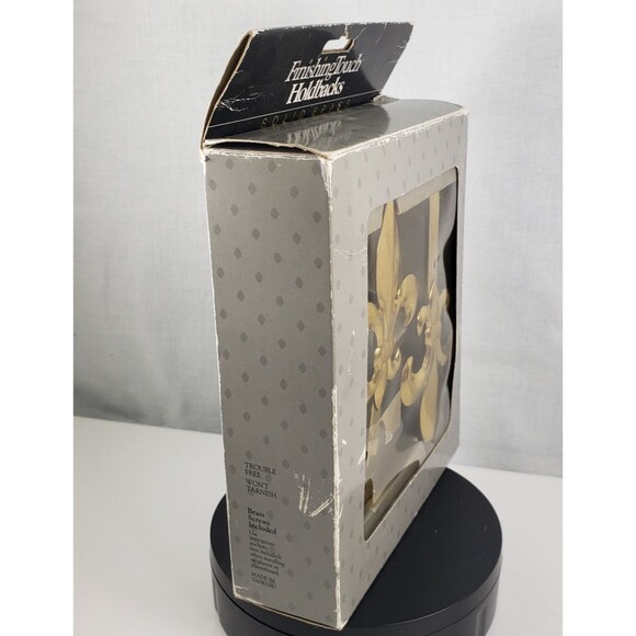 Vintage 1992 Finishing Touch Curtain Holdback Solid Brass Fleur de lis  Arm USA - Picture 10 of 12